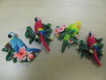 Попугай в цветах - магнит 4вида в ассортименте