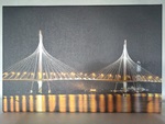 Картина на холсте 20х30см СПБ Вантовый мост /принт/